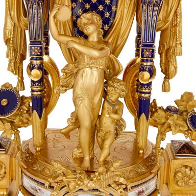  Sevres Manufacture Nationale de S vres S vres style gilt bronze mounted porcelain clock set