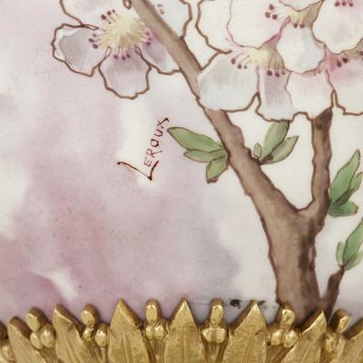  Sevres Manufacture Nationale de S vres Two large gilt bronze mounted Rococo style white porcelain vases