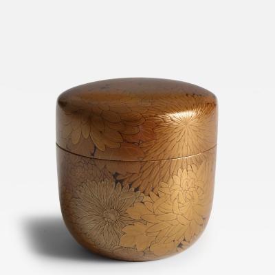  Sh gyokusai Tea Caddy with Chrysanthemums early 20th century