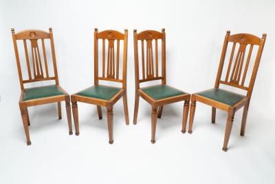  Shapland Petter Shapland Petter A Set of Four Arts Crafts Oak Dining Chairs