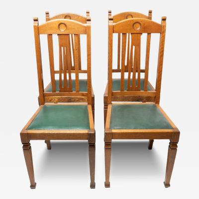  Shapland Petter Shapland Petter A Set of Four Arts Crafts Oak Dining Chairs