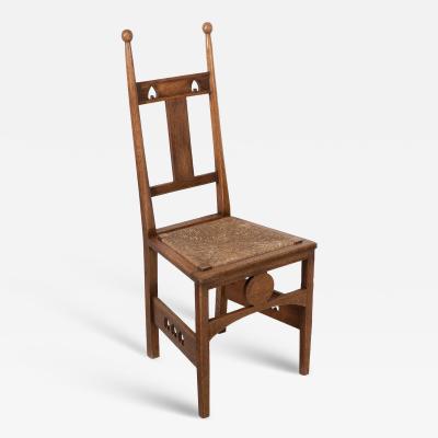  Shapland Petter Shapland Petter An Arts Crafts Oak Desk or Side Chair with Pierced Hearts