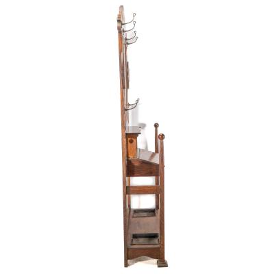  Shapland Petter Shapland Petter An Arts Crafts Oak Hallstand with Mirror Copper Panel