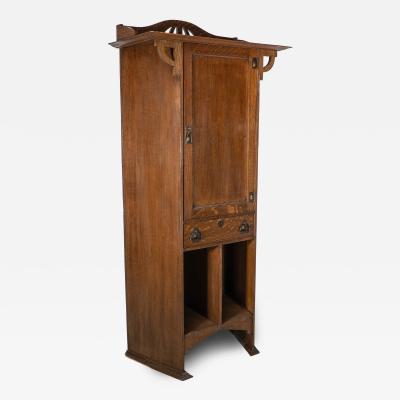  Shapland Petter Shapland Petter Arts Crafts Oak Cabinet with Beaten Copper Handles Hinges
