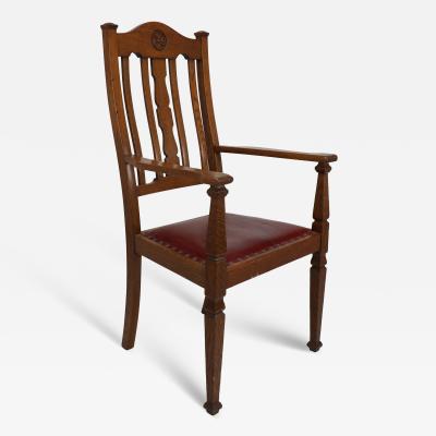  Shapland Petter Shapland Petter Three Arts Crafts Oak Dining Armchairs