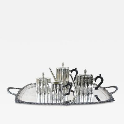  Sheffield Art Nouveau Silverplated Sheffield Coffee Tea Service by Edward UK ca 1920