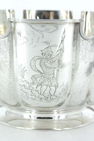  Sheffield Old English Silver Chinoiserie Centerpiece Bowl