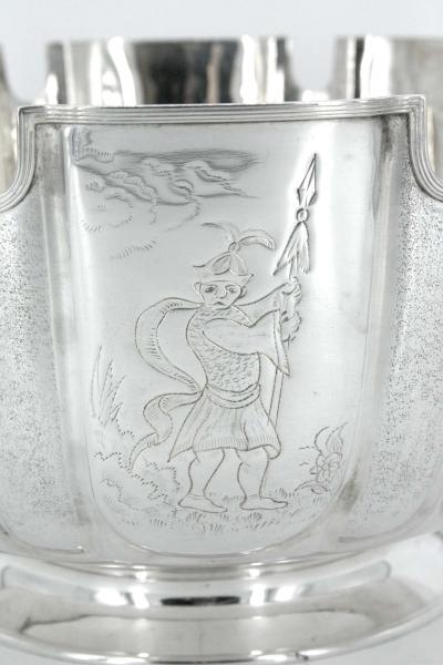  Sheffield Old English Silver Chinoiserie Centerpiece Bowl