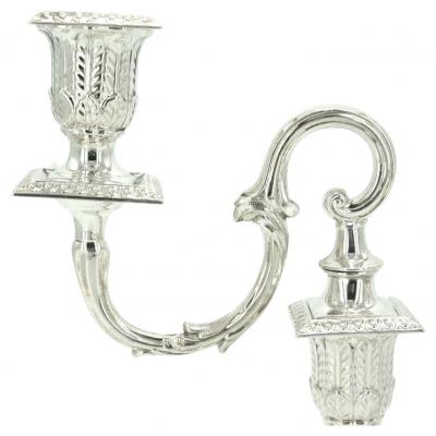  Sheffield Old Sheffield English Plate Piano Candlestick