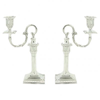  Sheffield Old Sheffield English Plate Piano Candlestick