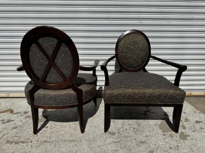  Sherrill Furniture Co Pair of Modern Sculpted Style Bergeres by Sherrill Furniture