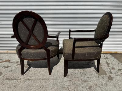  Sherrill Furniture Co Pair of Modern Sculpted Style Bergeres by Sherrill Furniture