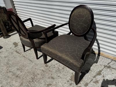  Sherrill Furniture Co Pair of Modern Sculpted Style Bergeres by Sherrill Furniture