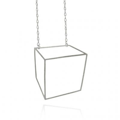  Shimell Madden Shimell Madden Matte Silver Large Cube Necklace