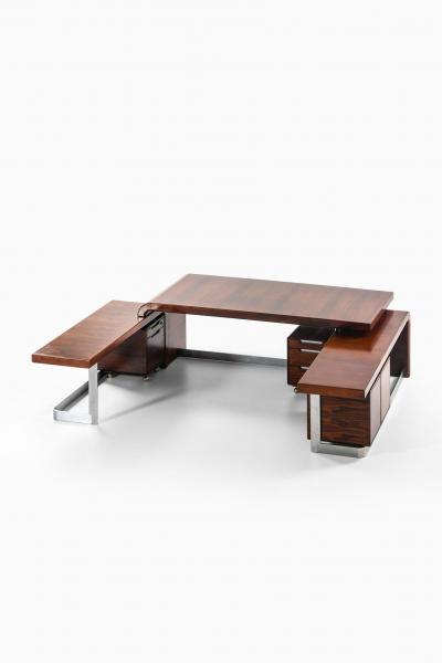  Sibast M bler Executive Desk in Rosewood and Steel by Posborg Meyhoff 1970s