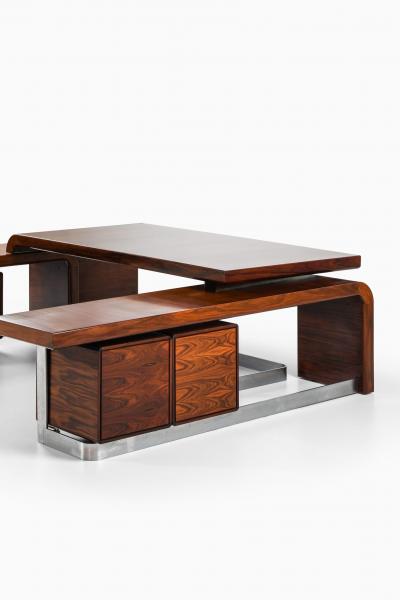  Sibast M bler Executive Desk in Rosewood and Steel by Posborg Meyhoff 1970s
