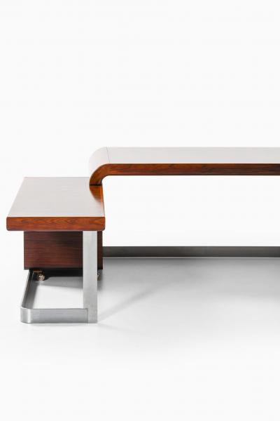  Sibast M bler Executive Desk in Rosewood and Steel by Posborg Meyhoff 1970s