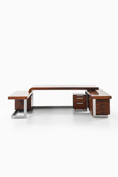  Sibast M bler Executive Desk in Rosewood and Steel by Posborg Meyhoff 1970s