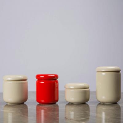  Sicart Set of Four Glazed Ceramic Boxes by Angelo Spagnolo for Sicart