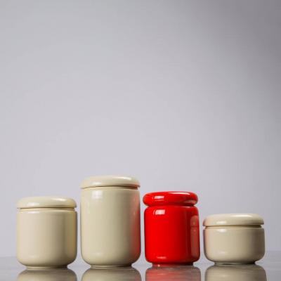  Sicart Set of Four Glazed Ceramic Boxes by Angelo Spagnolo for Sicart