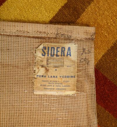 Sidera Multicolored Wool Italian Carpet or Rug by Sidera 1970 Italy