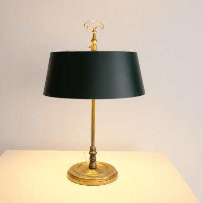  Sieva OY Elegant Mid Century Table Lamp Brass Green Painted Metal Siev Finland 1960s