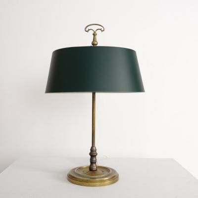  Sieva OY Elegant Mid Century Table Lamp Brass Green Painted Metal Siev Finland 1960s