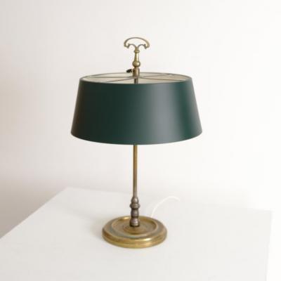  Sieva OY Elegant Mid Century Table Lamp Brass Green Painted Metal Siev Finland 1960s