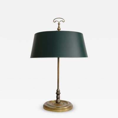  Sieva OY Elegant Mid Century Table Lamp Brass Green Painted Metal Siev Finland 1960s