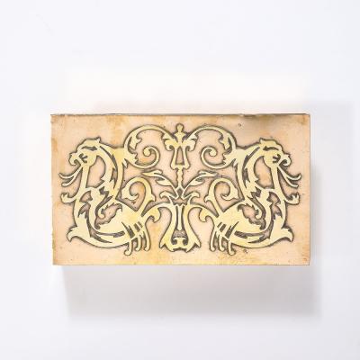 Silver Crest Arts Crafts Movement Bronze Brass Box W Heraldic Details By Silver Crest