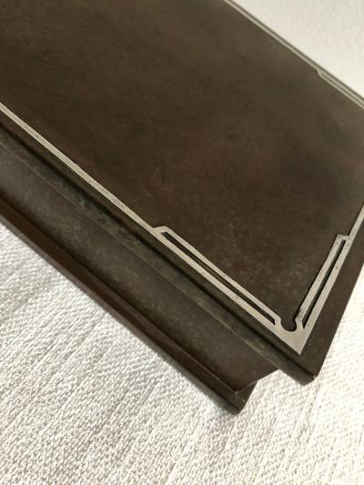  Silvercrest Bronze Silver Crest Mens Humidor Box Bronze and Sterling