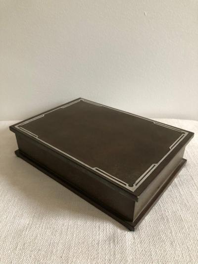  Silvercrest Bronze Silver Crest Mens Humidor Box Bronze and Sterling