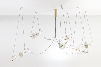  Silvio Mondino Studio Chemistry Trapezi Six Chandelier