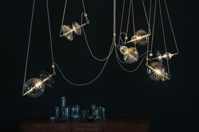  Silvio Mondino Studio Chemistry Trapezi Six Chandelier