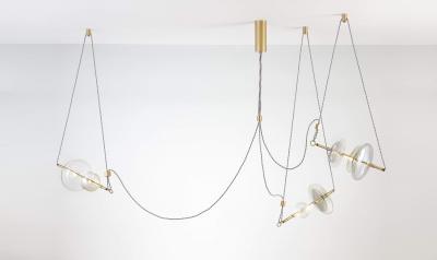  Silvio Mondino Studio Chemistry Trapezi Three Chandelier