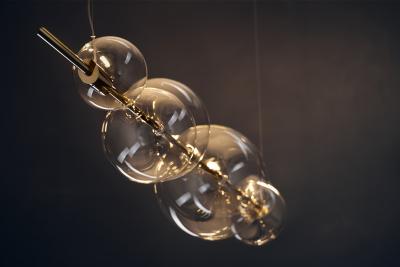  Silvio Mondino Studio D ry Contemporary Handmade Chandelier Brass Blown Glass LED Light Dimmable