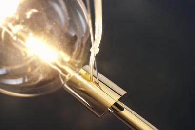  Silvio Mondino Studio D ry Contemporary Handmade Chandelier Brass Blown Glass LED Light Dimmable