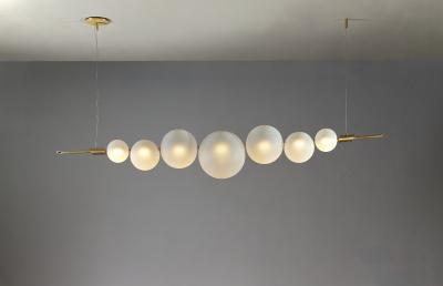  Silvio Mondino Studio D ry Satin Hand Crafted Brass Chandelier with Murano Glass dimmable LED light