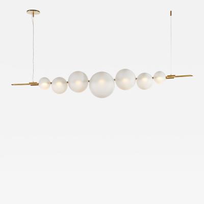  Silvio Mondino Studio D ry Satin Hand Crafted Brass Chandelier with Murano Glass dimmable LED light