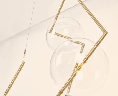  Silvio Mondino Studio Fulmine Three Lights Floor to Ceiling Minimalist Sculptural Lamp Brushed Brass