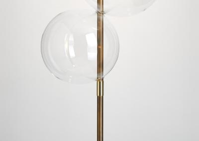 Silvio Mondino Studio Grandine Aged Five Lights contemporary Floor Lamp Aged Brass Handblown Glass