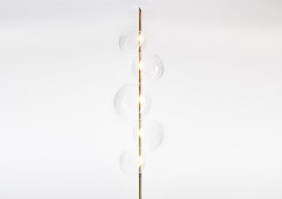  Silvio Mondino Studio Grandine Aged Five Lights contemporary Floor Lamp Aged Brass Handblown Glass
