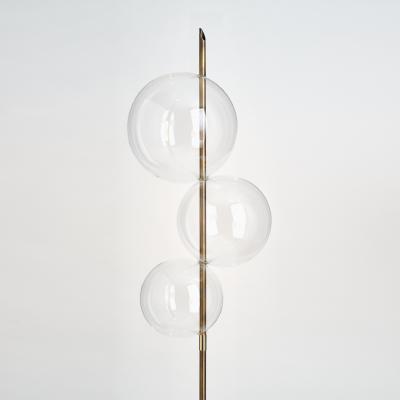  Silvio Mondino Studio Grandine Three Lights Aged Brushed Brass Minimal Sculptural Floor Lamp