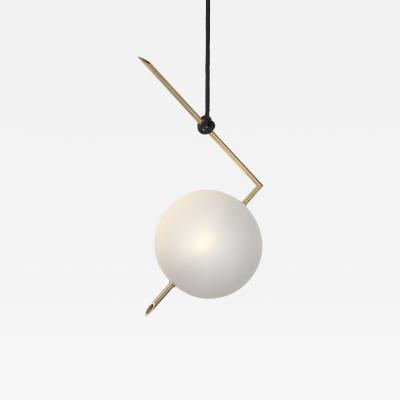  Silvio Mondino Studio Nuvola BOLD One Light Pendant Stardust White Blown Glass Leather Brass