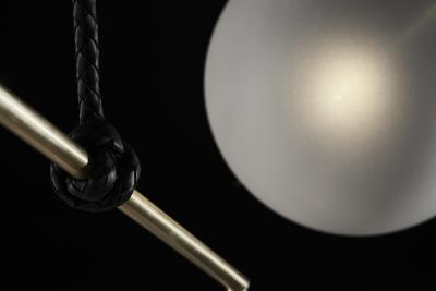  Silvio Mondino Studio Nuvola BOLD Three Lights Stardust White Contemporary Chandelier Handblown Glass