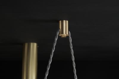  Silvio Mondino Studio Trapezi Five Lights Neutral Shades Contemporary Pendant Chandelier Brass Glass