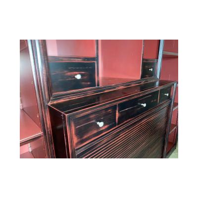  SimoEng 1980s Classic Bookcase of High Italian Craftsmanship With Tv Shelf or Bar