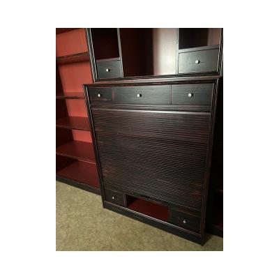  SimoEng 1980s Classic Bookcase of High Italian Craftsmanship With Tv Shelf or Bar