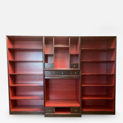  SimoEng 1980s Classic Bookcase of High Italian Craftsmanship With Tv Shelf or Bar