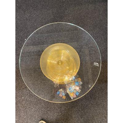  SimoEng 1980s Venetian Gold Rostrato Murano Glass Attributed Coffee Table
